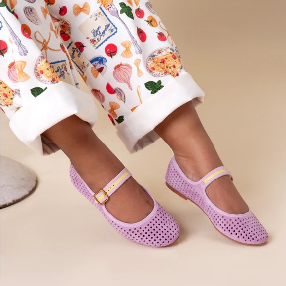 Charlotte Stone Shoes - Raleigh suede flats in Lilac Perf size 7 ballet flats ballerina trend lime green
